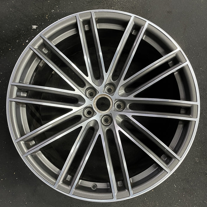 21" PORSCHE MACAN 19-21 21x10 , 20 spoke, straight spoke Original OEM Wheel Rim - Angle View