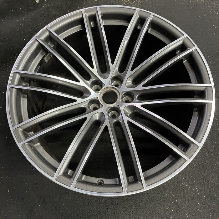 21" PORSCHE MACAN 19-21 21x10 , 20 spoke, straight spoke Original OEM Wheel Rim - Side Profile