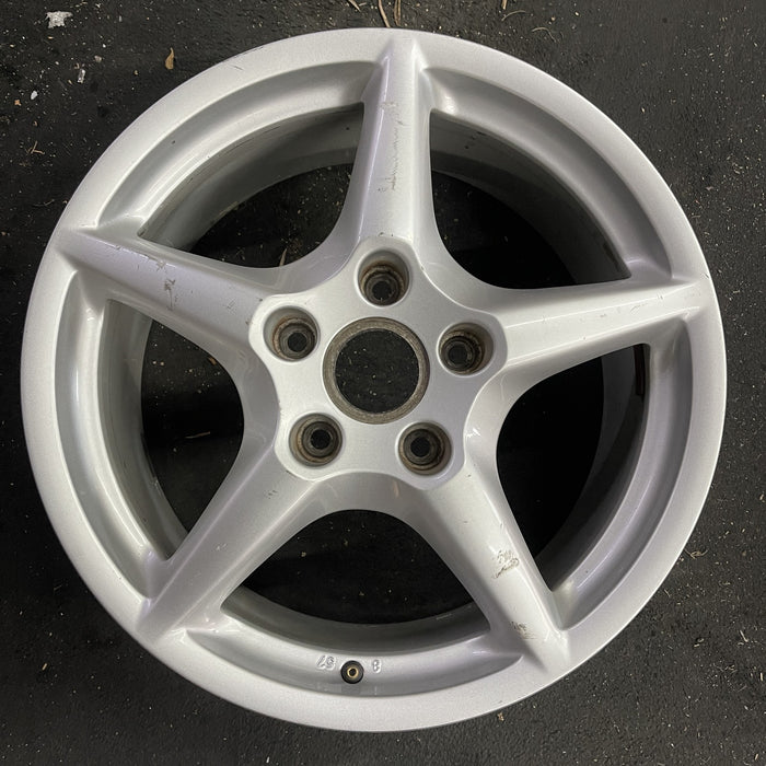 18" PORSCHE 911 05 997 model, 18x8 Original OEM Wheel Rim - Angle View