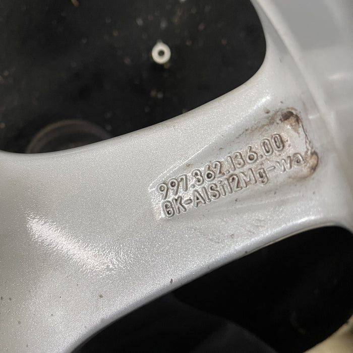 18" PORSCHE 911 05 997 model, 18x8 Original OEM Wheel Rim - Back View