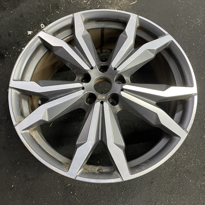 20" BMW X1 20 20x8, , w/ pockets, gray pockets Original OEM Wheel Rim - Side Profile