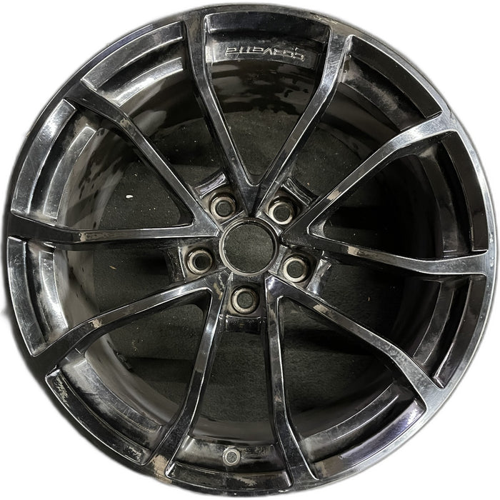 19" CORVETTE 12 19x10, front, 10 spoke, black, no red stripe Original OEM Wheel - Front View