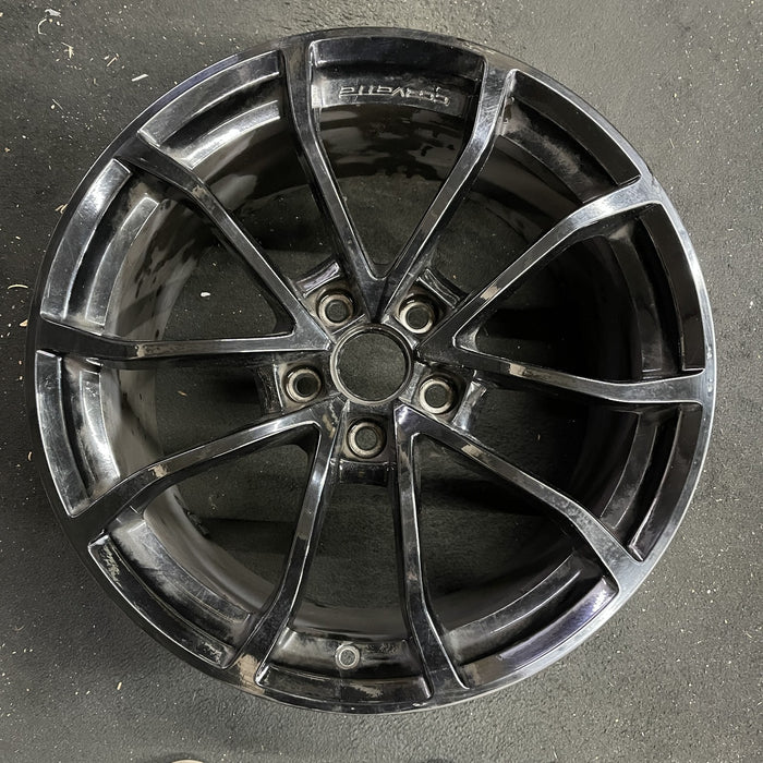 19" CORVETTE 12 19x10, front, 10 spoke, black, no red stripe Original OEM Wheel - Angle View