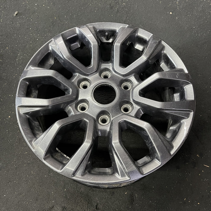 17" RANGER 19-22 17x8, , dark gray, , V spoke Original OEM Wheel Rim - Close-Up Detail