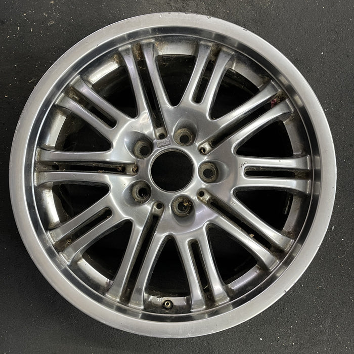 18" BMW M3 01-06 18x8 , , gunmetal silver finish Original OEM Wheel Rim - Angle View