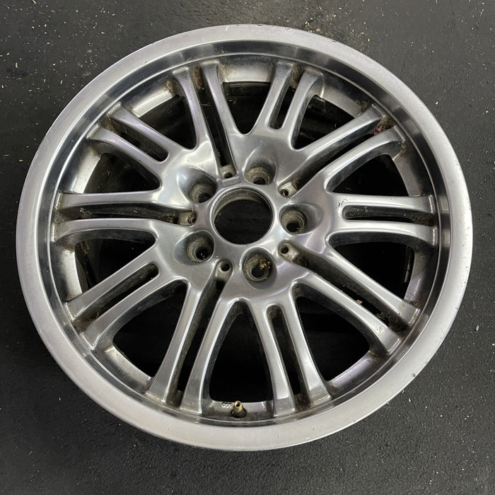 18" BMW M3 01-06 18x8 , , gunmetal silver finish Original OEM Wheel Rim - Side Profile
