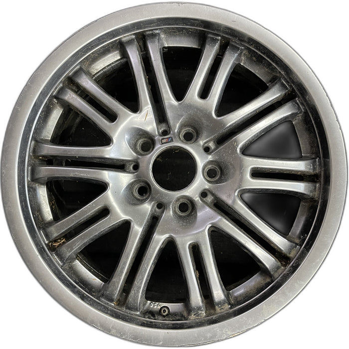 18" BMW M3 01-06 18x8 , , gunmetal silver finish Original OEM Wheel Rim - Front View