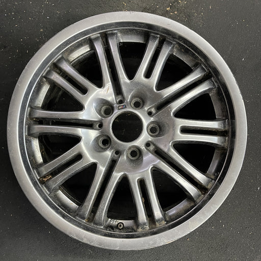 18" BMW M3 01-06 18x8 , , gunmetal silver finish Original OEM Wheel Rim - Angle View