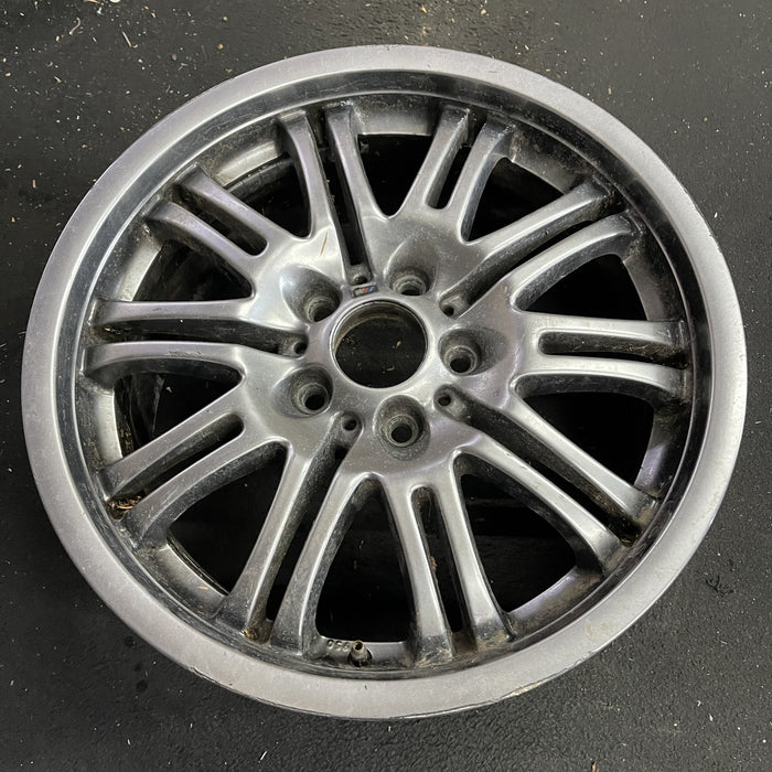 18" BMW M3 01-06 18x8 , , gunmetal silver finish Original OEM Wheel Rim - Side Profile