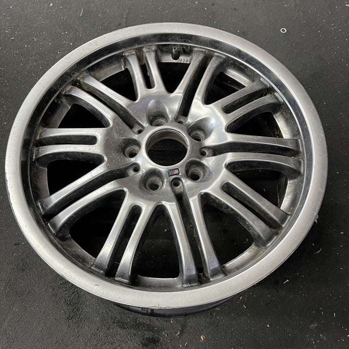 18" BMW M3 01-06 18x8 , , gunmetal silver finish Original OEM Wheel Rim - Close-Up Detail