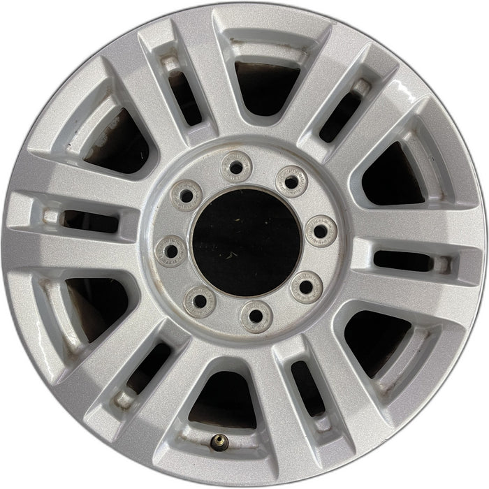 18" FORD F250SD PICKUP 17 18x8 , aluminum, 12 spoke , silver Original OEM Wheel - Front View