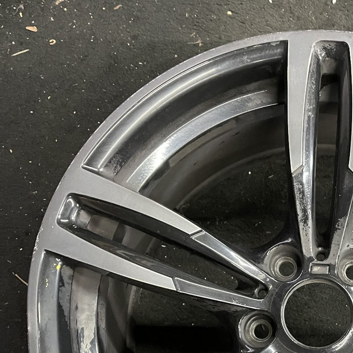 19" BMW M2 16-17 19x10 alloy 10 spoke wide spoke edge rear black Original OEM - Side Profile