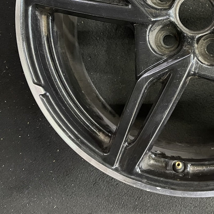 19" CORVETTE 20-22 frt 19x8.5 5 spoke black opt Q8Q Original OEM Wheel Rim - Additional View