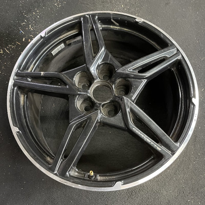 19" CORVETTE 20-22 frt 19x8.5 5 spoke black opt Q8Q Original OEM Wheel Rim - View 7