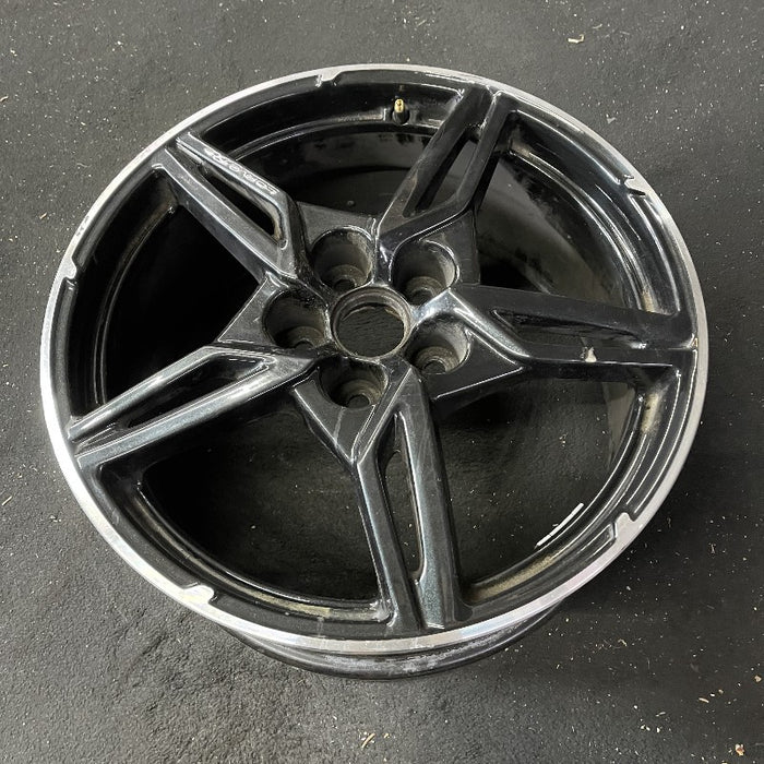 19" CORVETTE 20-22 frt 19x8.5 5 spoke black opt Q8Q Original OEM Wheel Rim - View 8