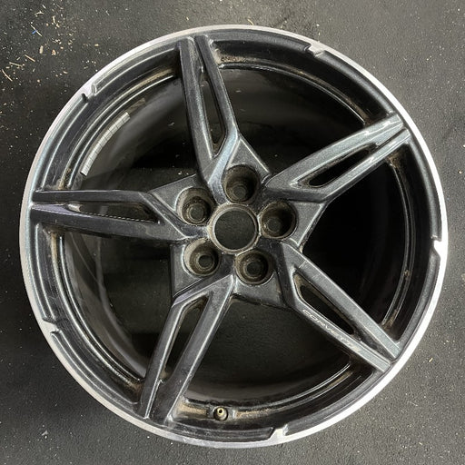 20" CORVETTE 20-22 rear 20x11 5 spoke black opt Q8Q Original OEM Wheel Rim - Front View