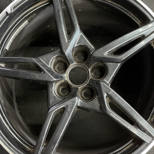 20" CORVETTE 20-22 rear 20x11 5 spoke black opt Q8Q Original OEM Wheel Rim - Angle View