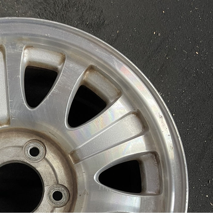 17" EXPEDITION 01-02 14mm lug 16mm hole 17x7.5 aluminum 10 triangular holes beige in pockets Original OEM Wheel Rim