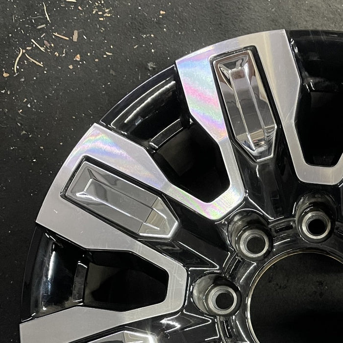 20" SIERRA 2500 PICKUP 24 20x8.5 8 spoke raised spoke machined with black - Side Profile