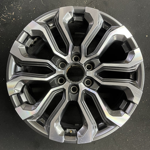 20" CANYON 23-24 20x9, machined dark gray , Y spoke Original OEM Wheel Rim - Angle View
