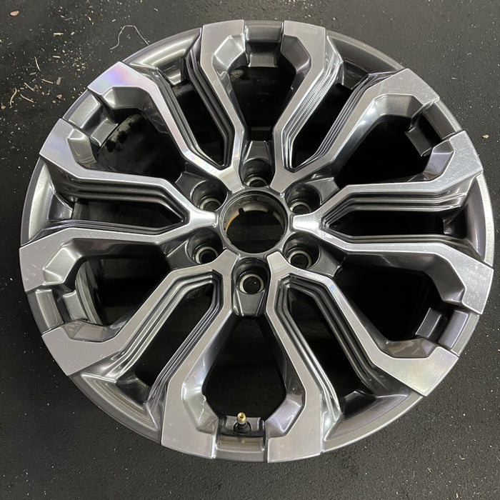 20" CANYON 23-24 20x9, machined dark gray , Y spoke Original OEM Wheel Rim - Side Profile