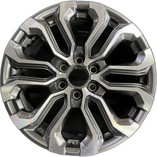 20" CANYON 23-24 20x9, machined dark gray , Y spoke Original OEM Wheel Rim - Front View