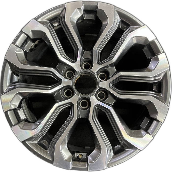 20" CANYON 23-24 20x9, machined dark gray , Y spoke Original OEM Wheel Rim - Front View