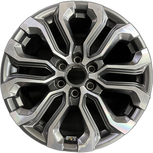 20" CANYON 23-24 20x9, machined dark gray , Y spoke Original OEM Wheel Rim - Front View