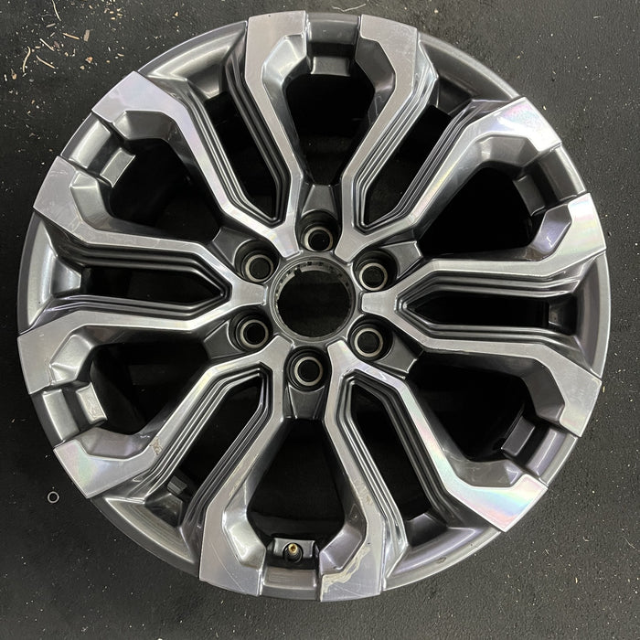 20" CANYON 23-24 20x9, machined dark gray , Y spoke Original OEM Wheel Rim - Angle View