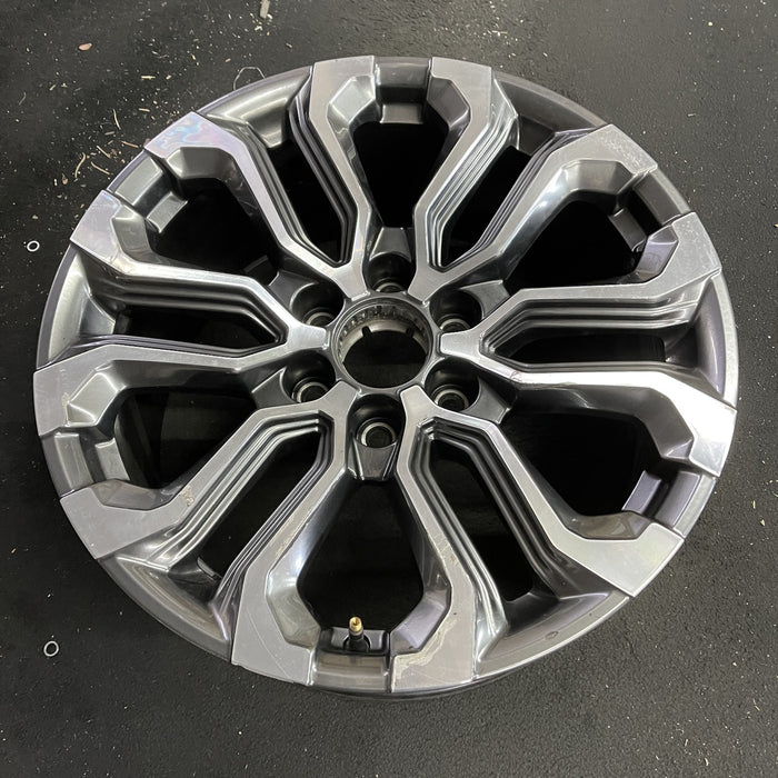 20" CANYON 23-24 20x9, machined dark gray , Y spoke Original OEM Wheel Rim - Side Profile