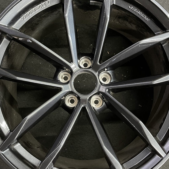 19" Z 23 19x10 alloy rear Rays forged black Original OEM Wheel Rim - Angle View