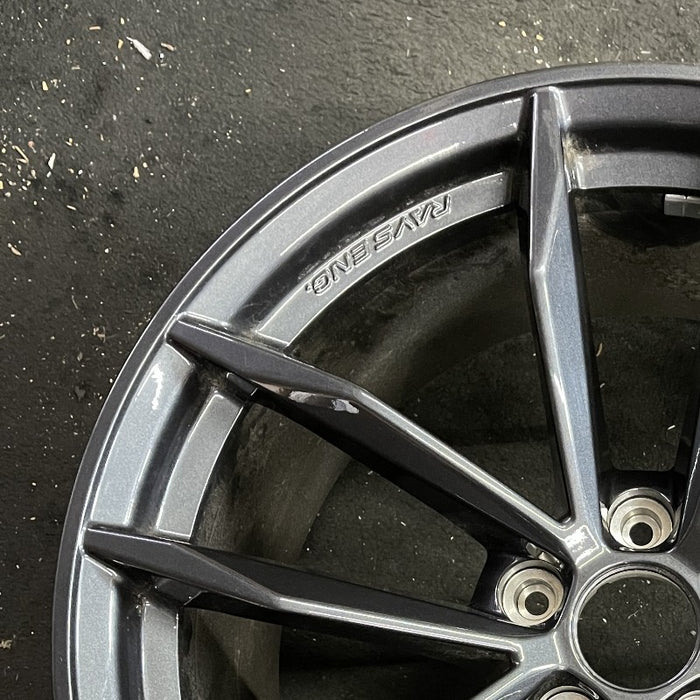 19" Z 23 19x10 alloy rear Rays forged black Original OEM Wheel Rim - Side Profile