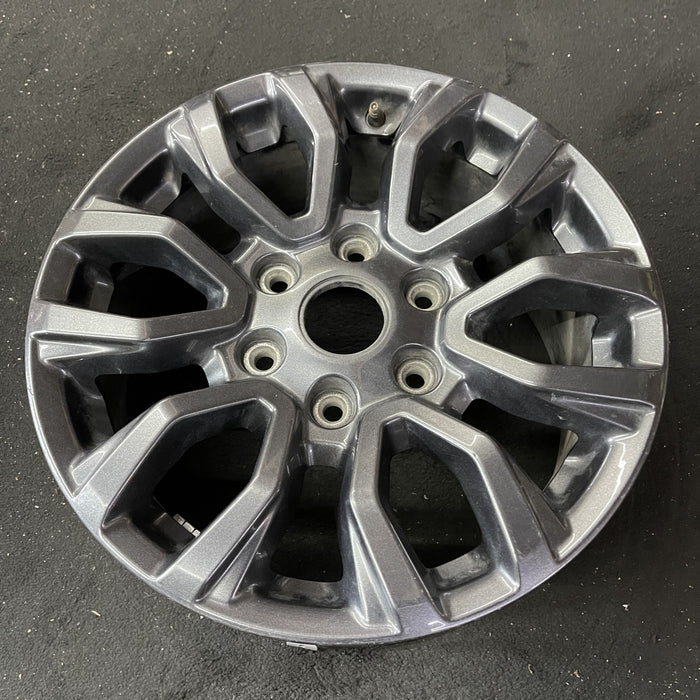 17" RANGER 19-22 17x8, , dark gray, , V spoke Original OEM Wheel Rim - Close-Up Detail