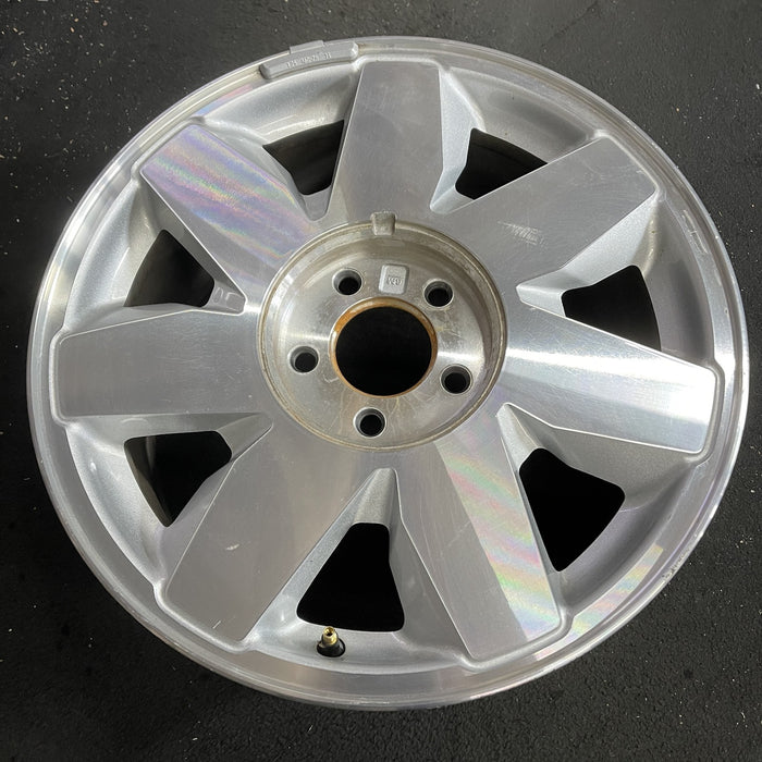 17" DEVILLE 03 5 lug, DTS, 17x7.5, 7 spoke, silver finish Original OEM Wheel Rim - Side Profile
