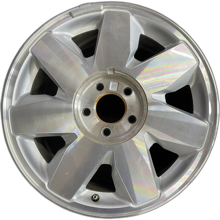 17" DEVILLE 03 5 lug, DTS, 17x7.5, 7 spoke, silver finish Original OEM Wheel Rim - Front View