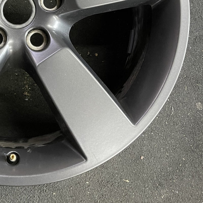 20" DEFENDER 20-24 20x8.5 5 spoke straight spoke gray Original OEM Wheel Rim - Back View