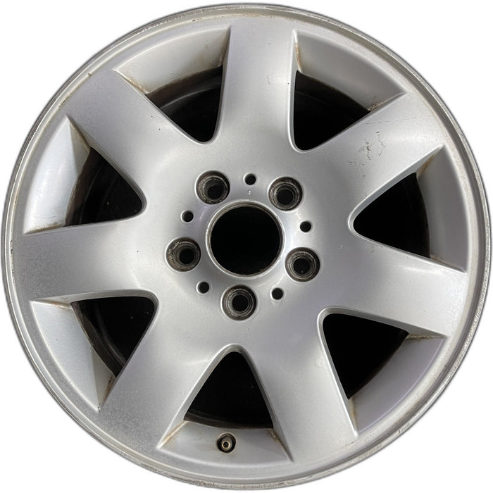 16" BMW 320i 01-05 , 16x7, alloy, 7 spoke, flat spoke Original OEM Wheel Rim - Front View