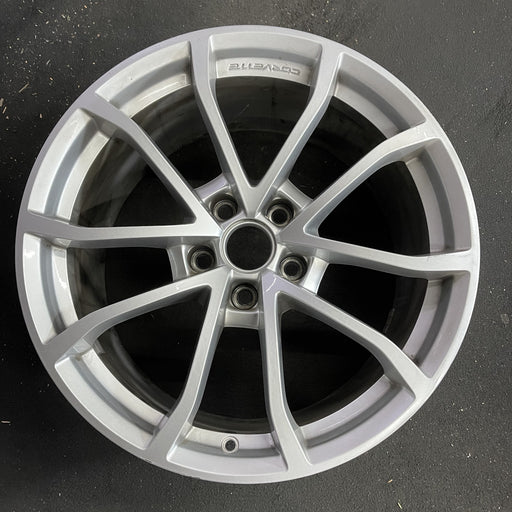 19" CORVETTE 12 19x10, front, 10 spoke, silver Original OEM Wheel Rim - Angle View