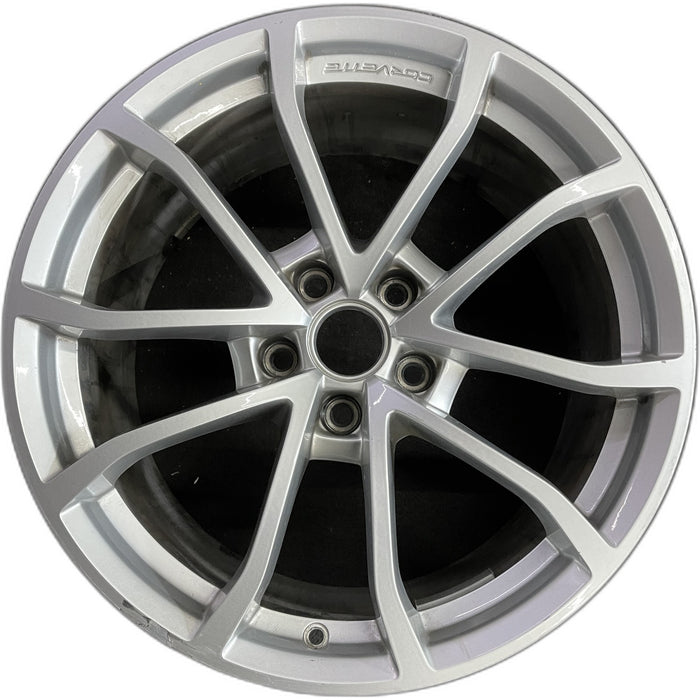 19" CORVETTE 12 19x10, front, 10 spoke, silver Original OEM Wheel Rim - Front View