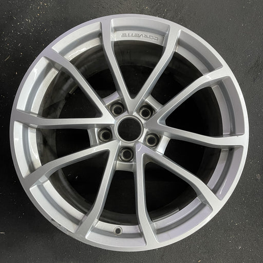 19" CORVETTE 12 19x10, front, 10 spoke, silver Original OEM Wheel Rim - Angle View
