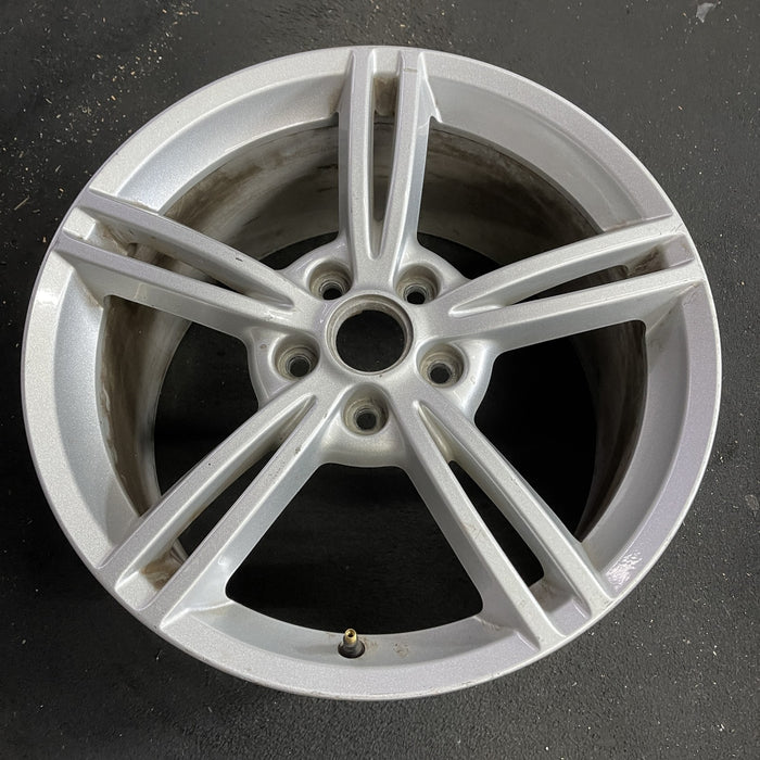 19" CORVETTE 08 19x10 , 5 double spoke, silver Original OEM Wheel Rim - Side Profile