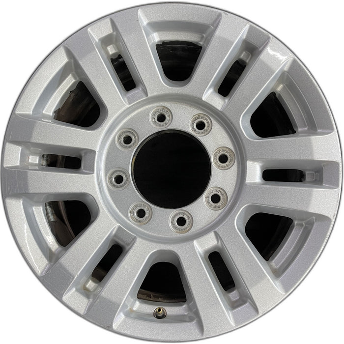 18" FORD F250SD PICKUP 17 18x8 , aluminum, 12 spoke , silver Original OEM Wheel - Front View