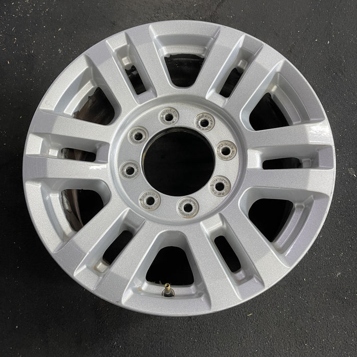 18" FORD F250SD PICKUP 17 18x8 , aluminum, 12 spoke , silver Original OEM Wheel - Side Profile