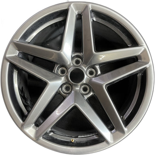 19" MUSTANG 24 19x8.5 5 spoke split spoke silver Original OEM Wheel Rim - Front View