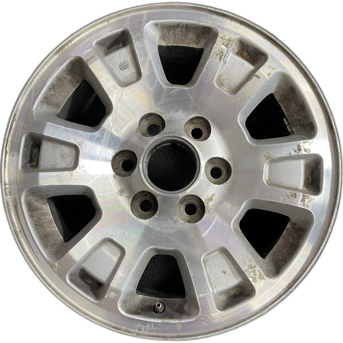 17" SIERRA 1500 PICKUP 05-06 17x7.5, aluminum, opt QF7 Original OEM Wheel Rim - Front View