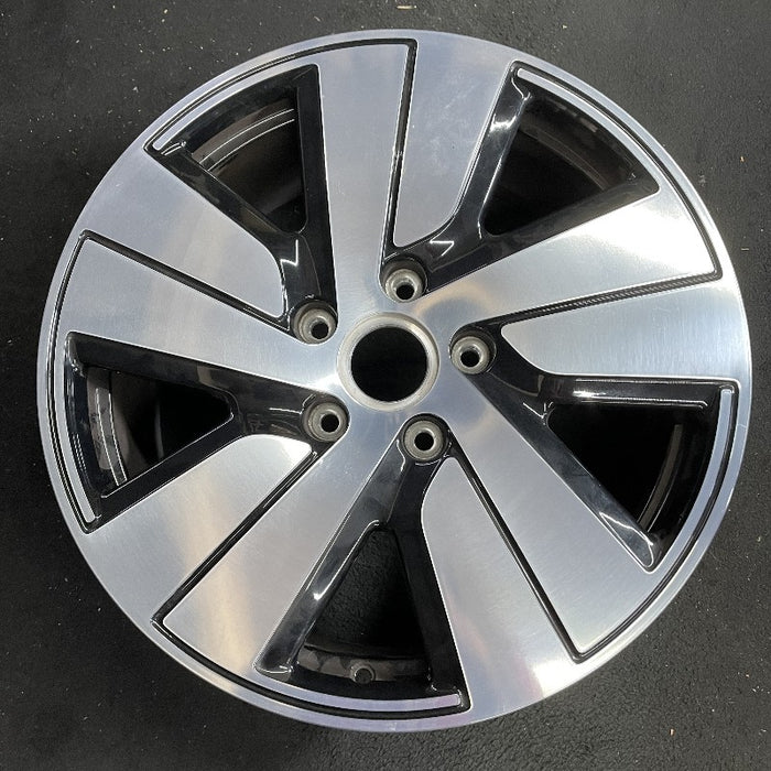 19" PORSCHE TAYCAN 20-24 19x8 5 spoke silver black Original OEM Wheel Rim - Front View