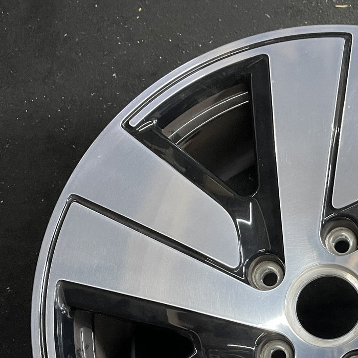 19" PORSCHE TAYCAN 20-24 19x8 5 spoke silver black Original OEM Wheel Rim - Side Profile