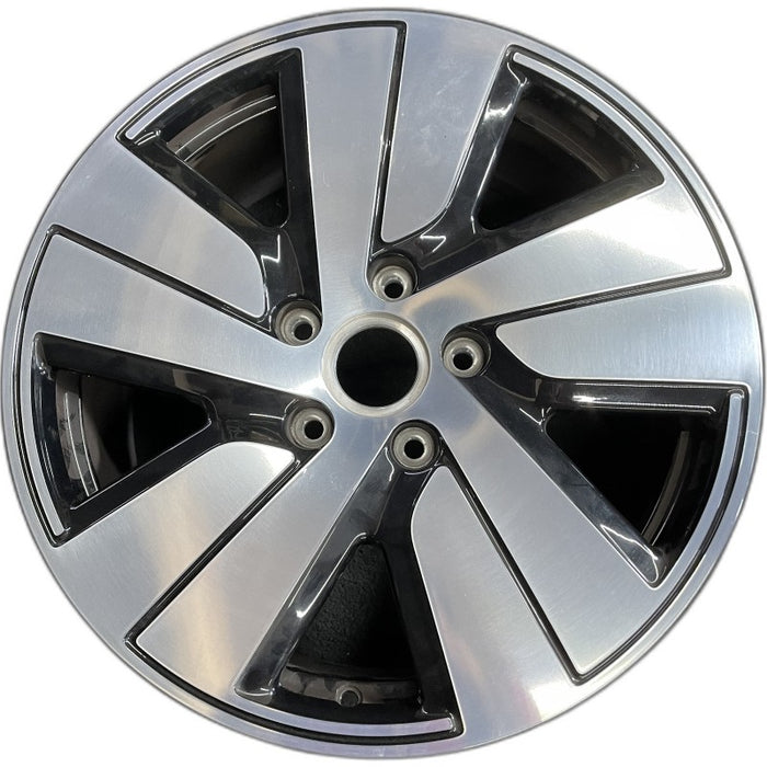 19" PORSCHE TAYCAN 20-24 19x8 5 spoke silver black Original OEM Wheel Rim - Front View