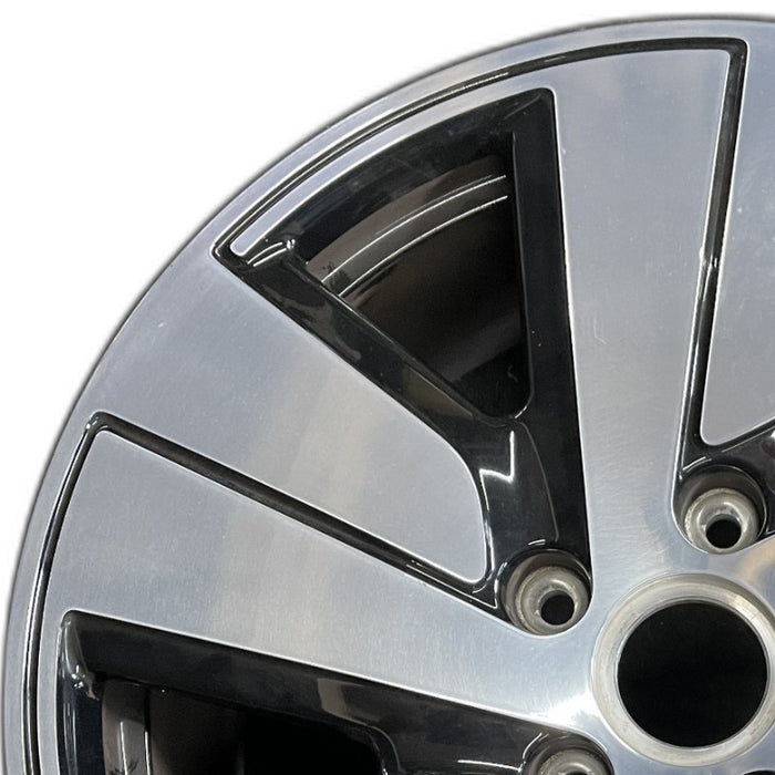 19" PORSCHE TAYCAN 20-24 19x8 5 spoke silver black Original OEM Wheel Rim - Angle View