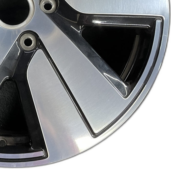 19" PORSCHE TAYCAN 20-24 19x8 5 spoke silver black Original OEM Wheel Rim - Close-Up Detail